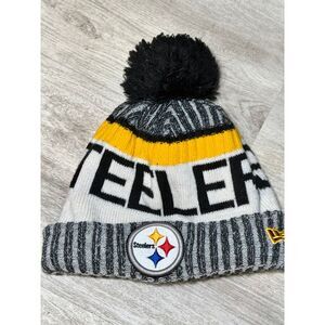 New Era NFL Pittsburgh‎ Steelers Official Sport Knit Black Yellow Beanie